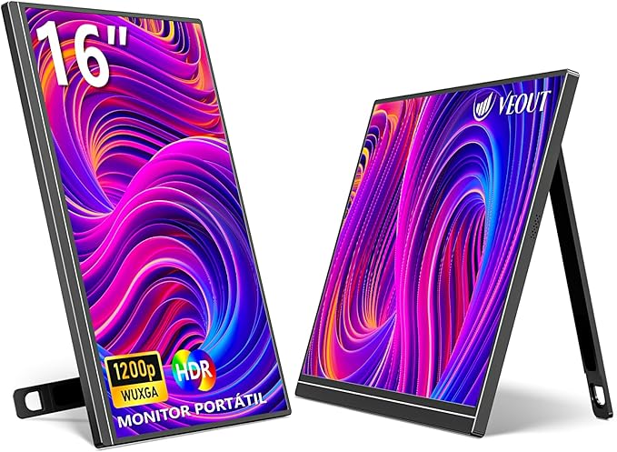 Monitor portátil de 16 Pulgadas, IPS 1920 x 1200P HDMI