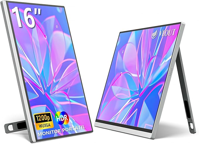 Monitor portátil de 16 Pulgadas, IPS 1920 x 1200P HDMI