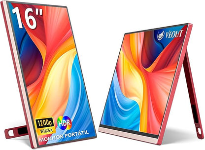 Monitor portátil de 16 Pulgadas, IPS 1920 x 1200P HDMI